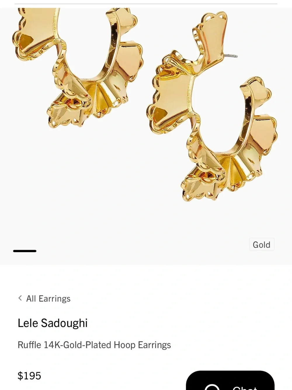 Lele Sadoughi Gold Petal Hoop Earrings